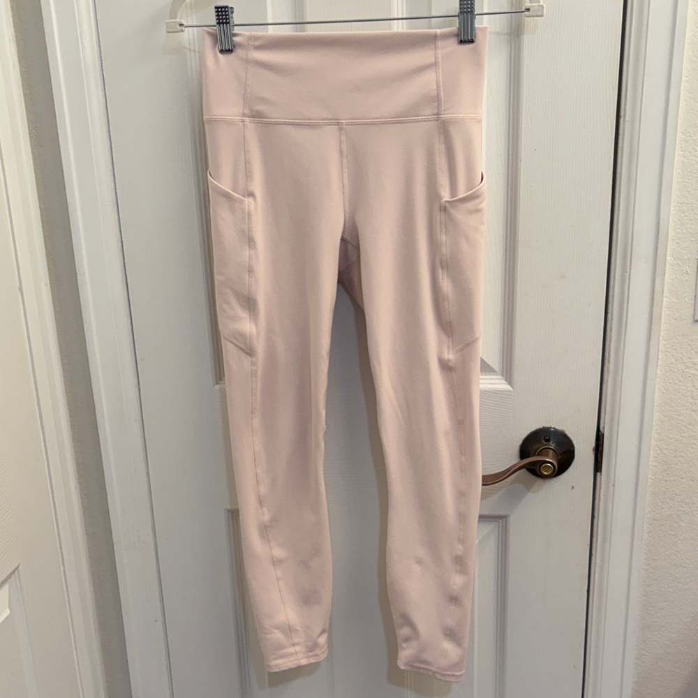 Fabletics baby pink high waisted PureLuxe Capri.
